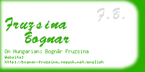 fruzsina bognar business card