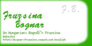 fruzsina bognar business card